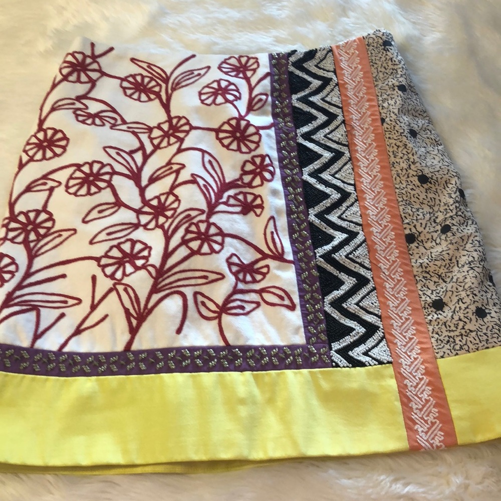 Anthropologie Leifnotes silk blend skirt 4